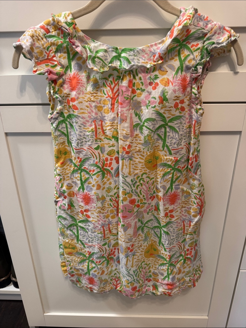 Roller Rabbit Girls Tropical Ruffle Cap-Sleeve Dress